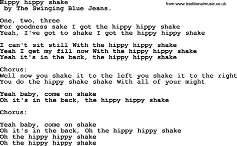 Hippy Hippy Shake lyrics credits, cast, crew of song