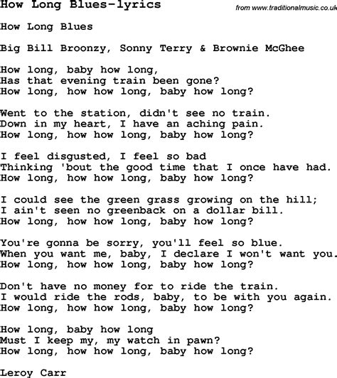 How Long, How Long Blues lyrics credits, cast, crew of song