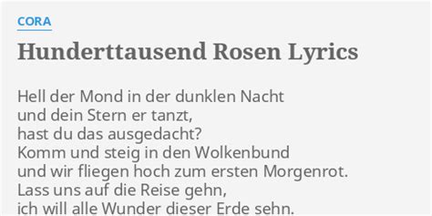 Hunderttausend Rosen lyrics credits, cast, crew of song