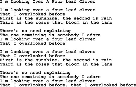 I'm Looking Over a Four-Leaf Clover lyrics credits, cast, crew of song