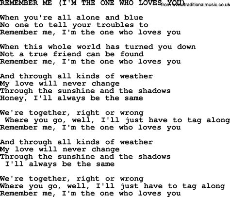 I'm The One Who Loves You lyrics credits, cast, crew of song