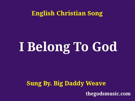 I Belong To God lyrics credits, cast, crew of song