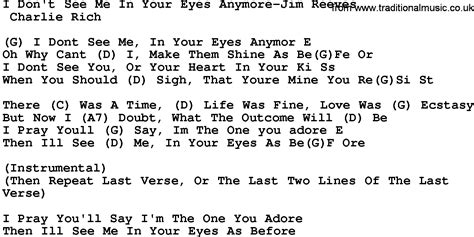 I Don't See Me In Your Eyes Anymore lyrics credits, cast, crew of song