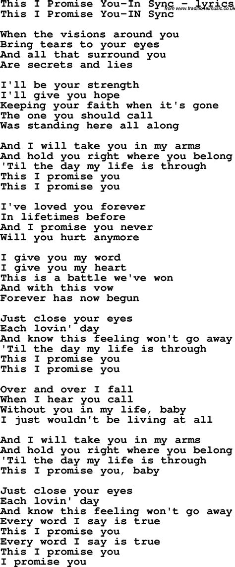 I Promise You lyrics credits, cast, crew of song