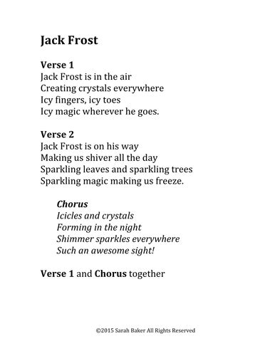 Jack Frost lyrics credits, cast, crew of song