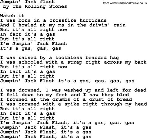 Jumpin' Jack Flash lyrics credits, cast, crew of song