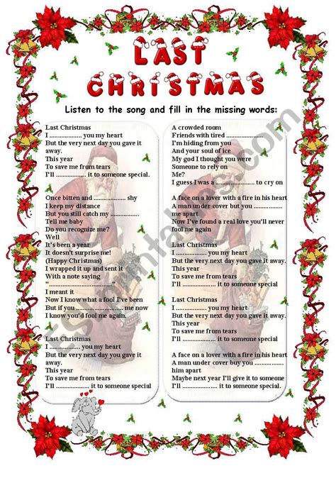 Last Christmas lyrics credits, cast, crew of song