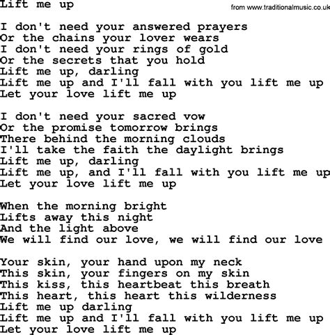 Lift Me Up - Acoustic Version lyrics credits, cast, crew of song