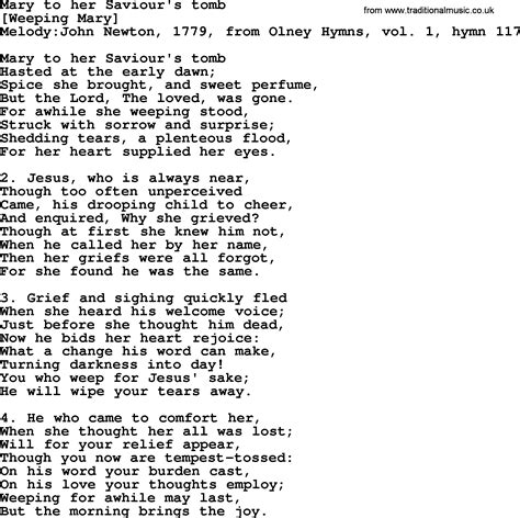 Mary at the Tomb lyrics credits, cast, crew of song