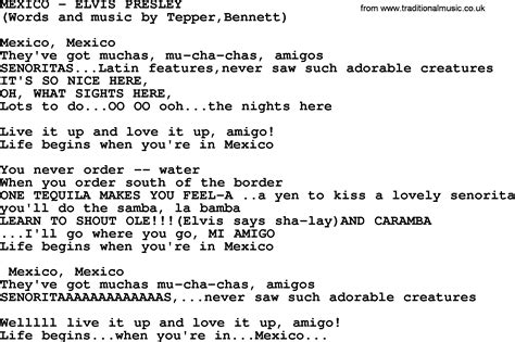 Mexico Gold lyrics credits, cast, crew of song