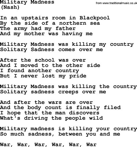 Military Madness lyrics credits, cast, crew of song