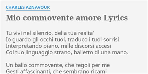 Mio commovente amore lyrics credits, cast, crew of song