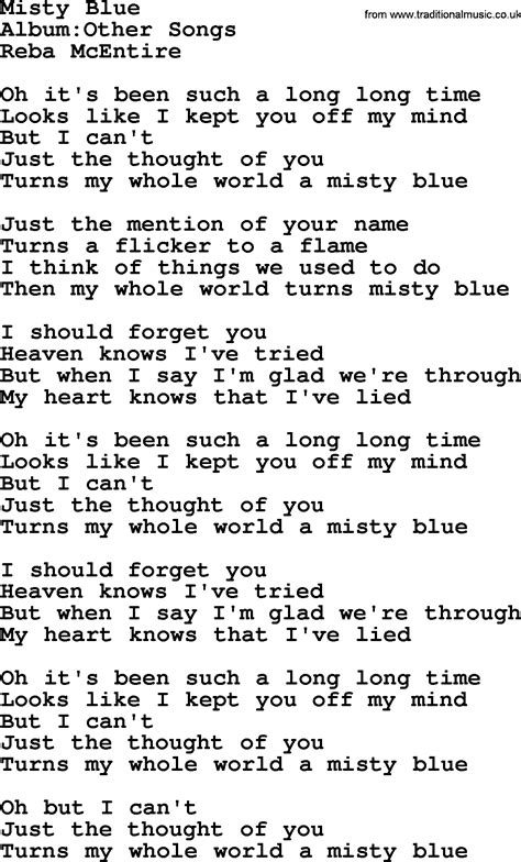 Misty Blue lyrics credits, cast, crew of song