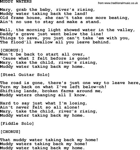 Muddy Water lyrics credits, cast, crew of song