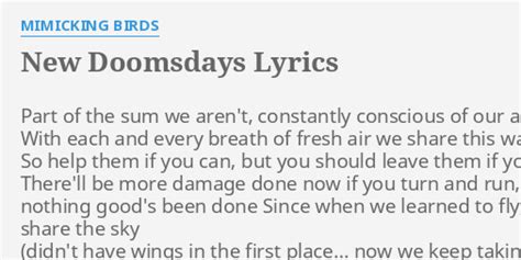 New Doomsdays lyrics credits, cast, crew of song