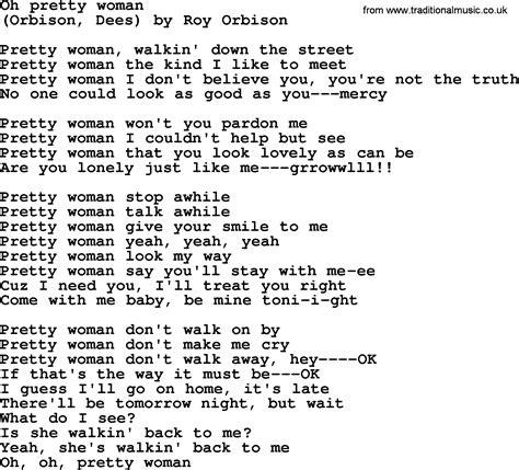 Oh, Pretty Woman lyrics credits, cast, crew of song