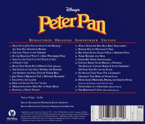 Peter Pan lyrics credits, cast, crew of song