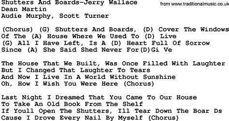 Shutters and Boards lyrics credits, cast, crew of song