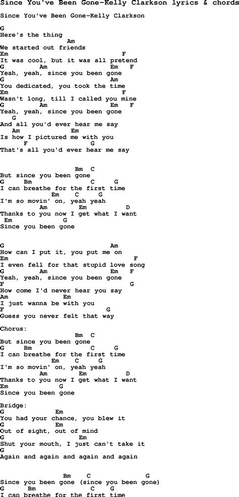 Since You've Been Gone lyrics credits, cast, crew of song