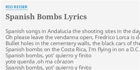 Spanish Bombs lyrics credits, cast, crew of song