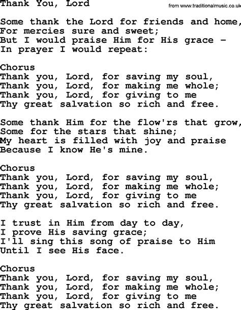 Thank You Lord! lyrics credits, cast, crew of song