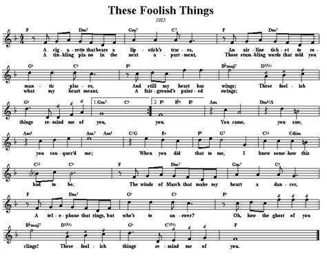 These Foolish Things lyrics credits, cast, crew of song