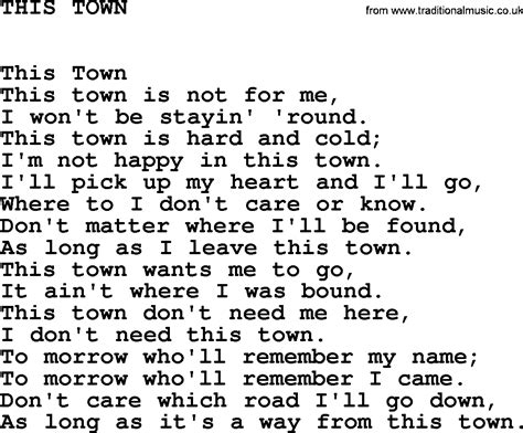 This Town lyrics credits, cast, crew of song