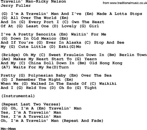 Travelin' lyrics credits, cast, crew of song