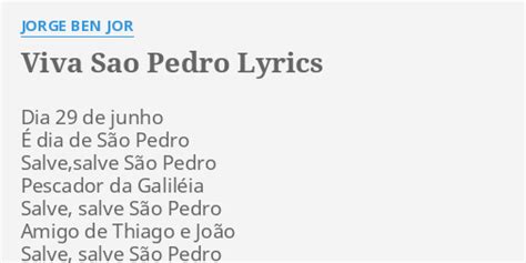 Viva São Pedro lyrics credits, cast, crew of song