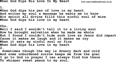 When God Dips His Love In My Heart lyrics credits, cast, crew of song