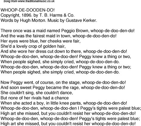 Whoop De Doo lyrics credits, cast, crew of song