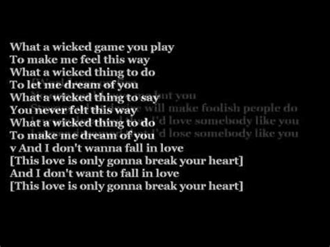 Wicked Game lyrics credits, cast, crew of song