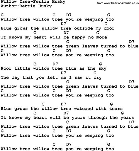 Willow Tree lyrics credits, cast, crew of song