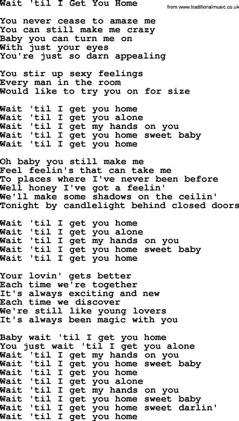 ‎wait till u get home lyrics [Philip Brooks]