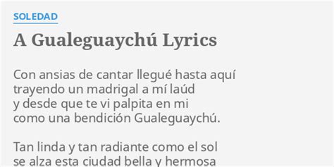 A Gualeguaychú lyrics [Soledad]