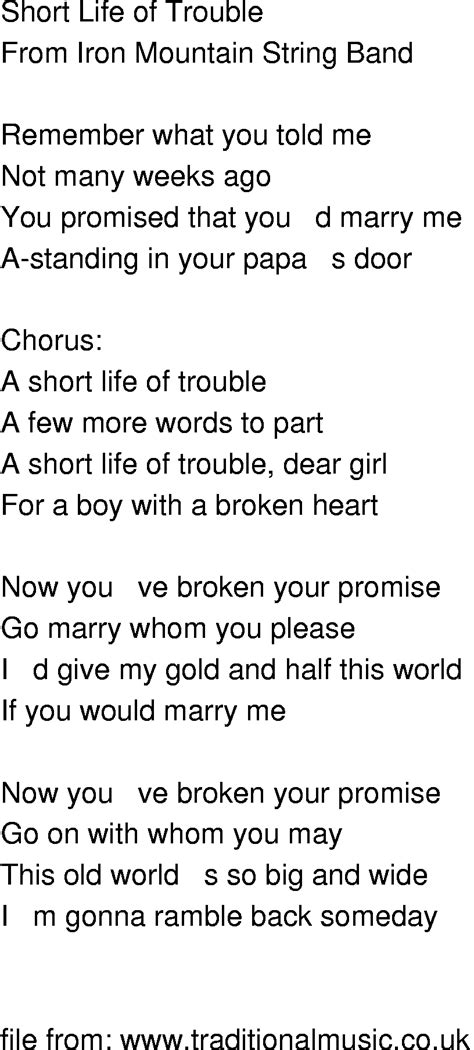 A Short Song About A Man Who Chose The Wrong Path lyrics [Blurain]