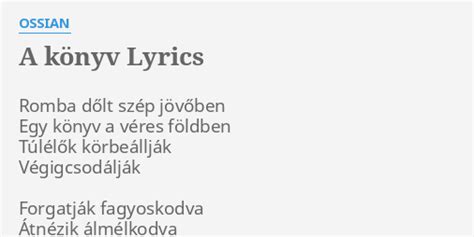 A nagybetűs szavak lyrics [Ossian]