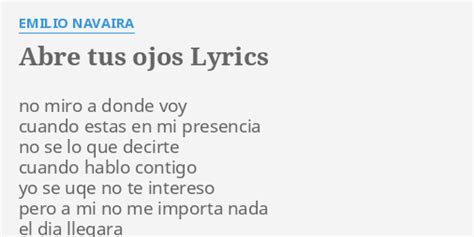 Abre Tus Ojos lyrics [Emilio Navaira]