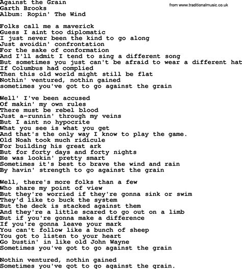 Against the Grain lyrics [Crossection]