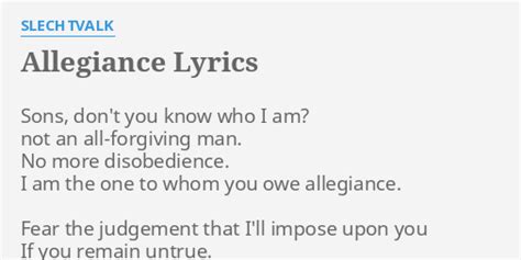 Allegiance lyrics [Slechtvalk]