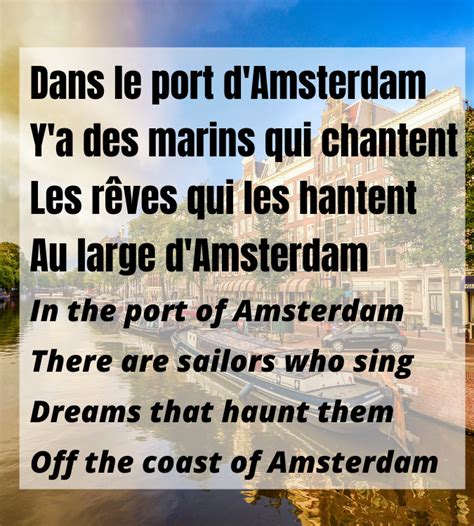 Amsterdam lyrics [Jacques Brel]