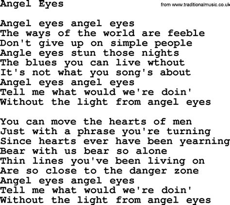 Angel Eyes lyrics [WANYI]