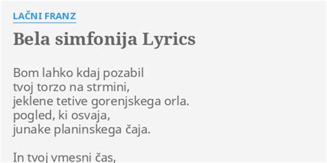 Bela simfonija lyrics [Lačni Franz]