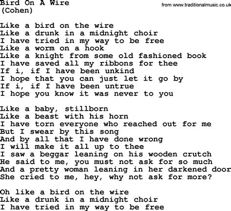 Bird on a Wire lyrics [Jimmy Barnes]