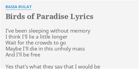 Birds of Paradise lyrics [Basia Bulat]