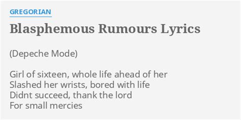 Blasphemous Rumours lyrics [Gregorian]