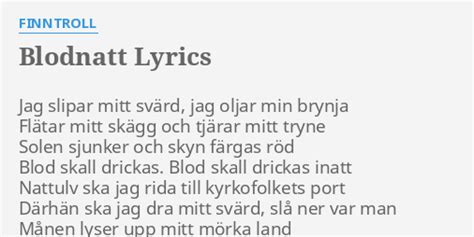 Blodnatt lyrics [Finntroll]