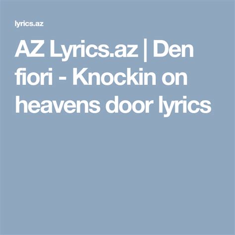 Blow away lyrics [Den fiori]