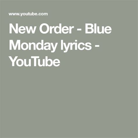 Blue Monday lyrics [Buke & Gase]