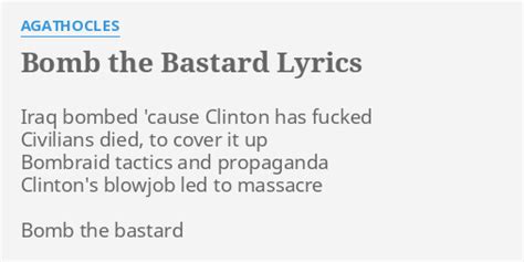 Bomb the Bastard lyrics [Agathocles]